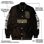 custom san diego padres hexagon mesh brown black varsity jacket best selling