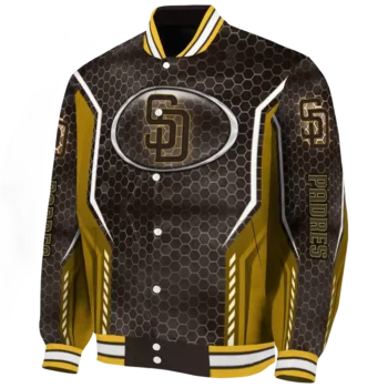 custom san diego padres power plate brown varsity jacket best selling
