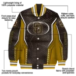 custom san diego padres power plate brown varsity jacket best selling