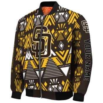 custom san diego padres pyramid shapes brown bomber jacket best selling