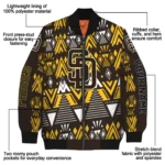 custom san diego padres pyramid shapes brown bomber jacket best selling