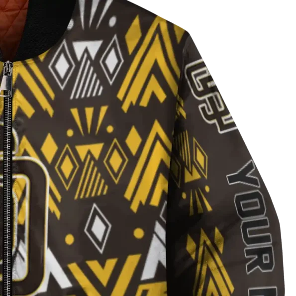 custom san diego padres pyramid shapes brown bomber jacket premium grade