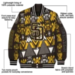 custom san diego padres pyramid shapes brown varsity jacket best selling