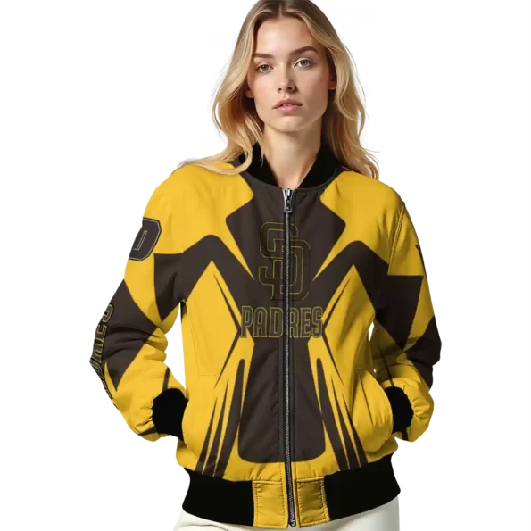custom san diego padres spider mark brown gold crocs bomber jacket latest model
