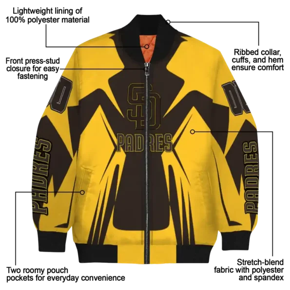custom san diego padres spider mark brown gold crocs bomber jacket new arrival