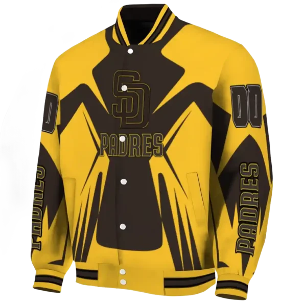 custom san diego padres spider mark brown gold crocs varsity jacket best selling