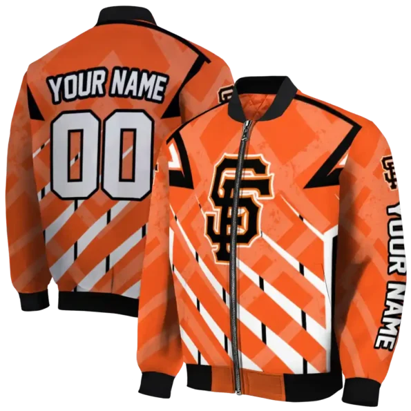 custom san francisco giants chevron angles orange bomber jacket fashion forward