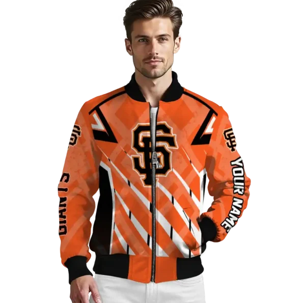 custom san francisco giants chevron angles orange bomber jacket high quality