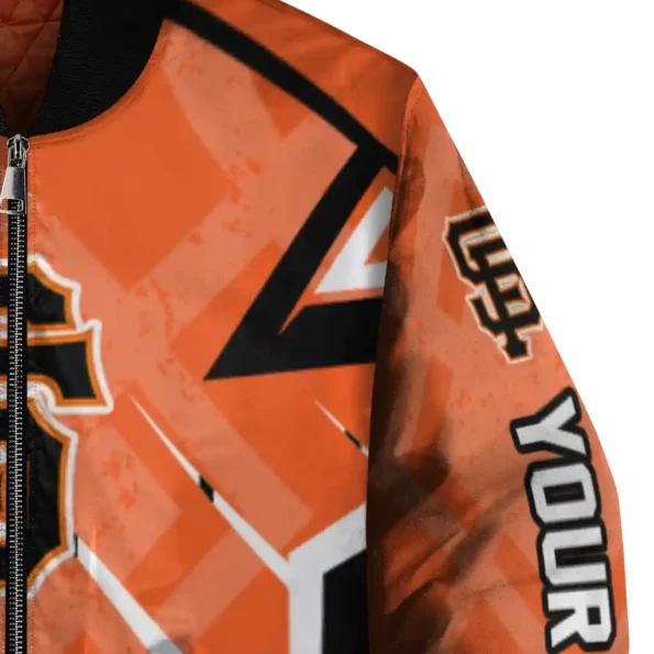custom san francisco giants chevron angles orange bomber jacket premium grade