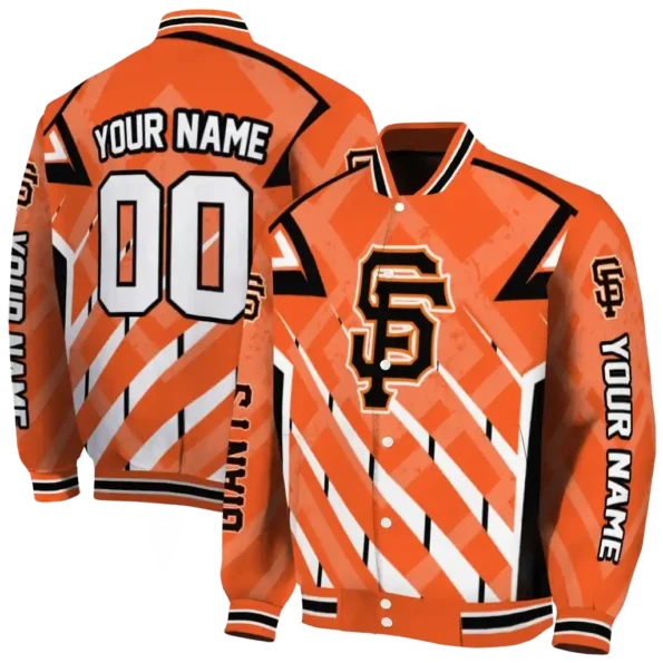 custom san francisco giants chevron angles orange varsity jacket fashion forward
