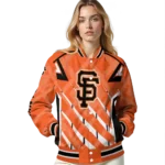 custom san francisco giants chevron angles orange varsity jacket best selling