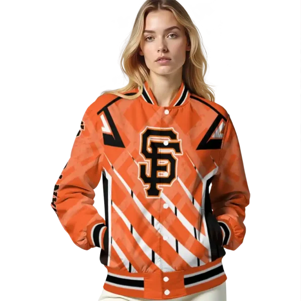 custom san francisco giants chevron angles orange varsity jacket latest model