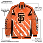 custom san francisco giants chevron angles orange varsity jacket best selling