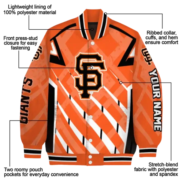 custom san francisco giants chevron angles orange varsity jacket new arrival