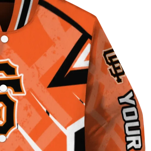 custom san francisco giants chevron angles orange varsity jacket premium grade