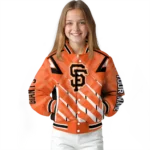 custom san francisco giants chevron angles orange varsity jacket best selling