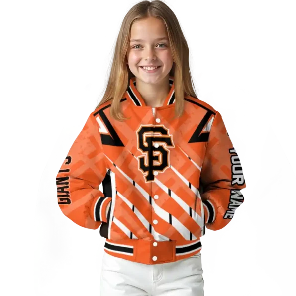 custom san francisco giants chevron angles orange varsity jacket top rated