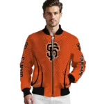 custom san francisco giants chevron arrow orange bomber jacket best selling