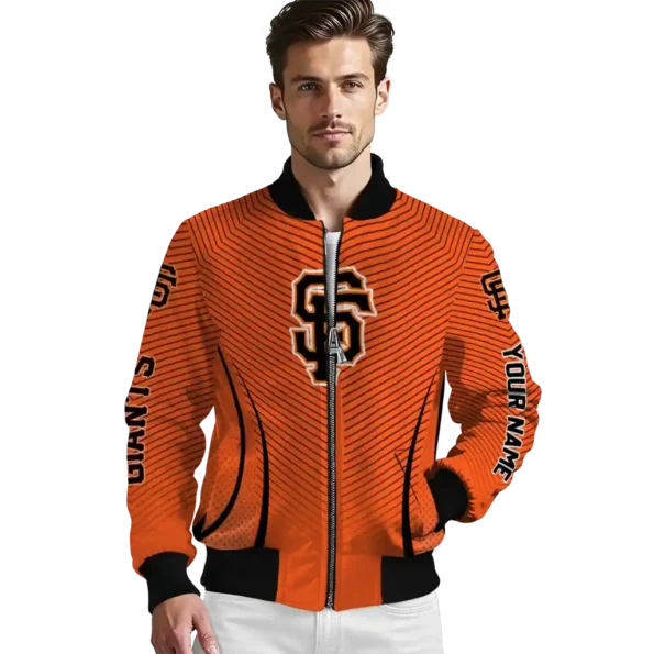 custom san francisco giants chevron arrow orange bomber jacket high quality