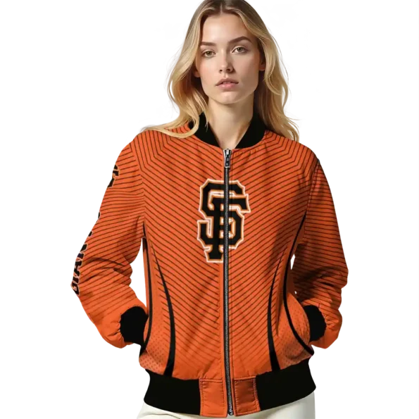 custom san francisco giants chevron arrow orange bomber jacket latest model