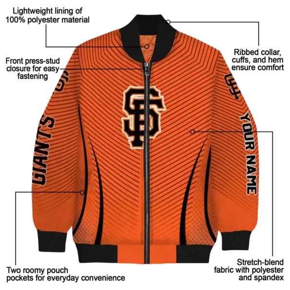 custom san francisco giants chevron arrow orange bomber jacket new arrival
