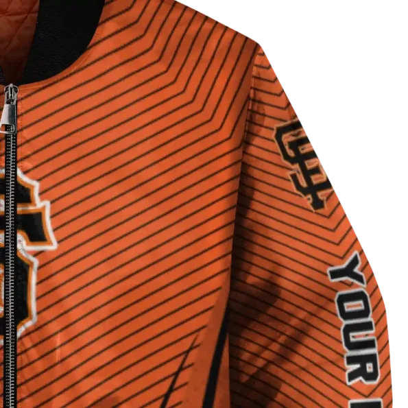 custom san francisco giants chevron arrow orange bomber jacket premium grade