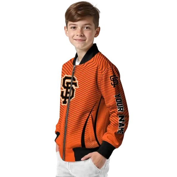 custom san francisco giants chevron arrow orange bomber jacket trendy