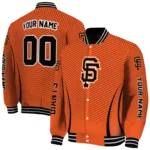 custom san francisco giants chevron arrow orange varsity jacket best selling