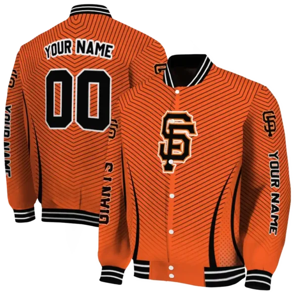 custom san francisco giants chevron arrow orange varsity jacket fashion forward
