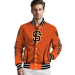 custom san francisco giants chevron arrow orange varsity jacket best selling