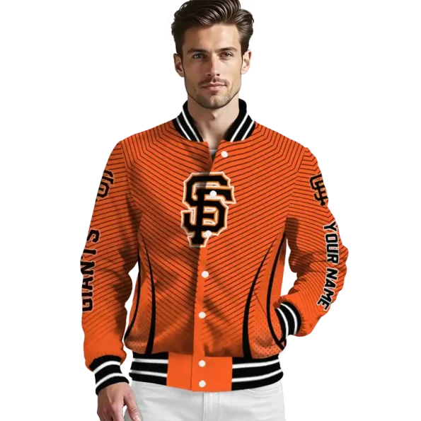 custom san francisco giants chevron arrow orange varsity jacket high quality