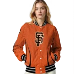 custom san francisco giants chevron arrow orange varsity jacket best selling