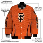 custom san francisco giants chevron arrow orange varsity jacket best selling