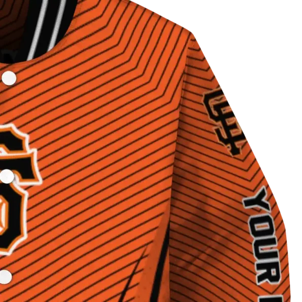 custom san francisco giants chevron arrow orange varsity jacket premium grade