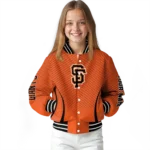 custom san francisco giants chevron arrow orange varsity jacket best selling