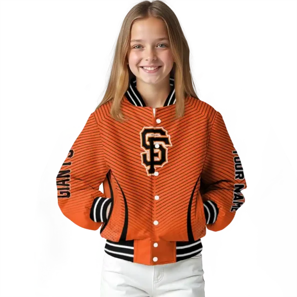 custom san francisco giants chevron arrow orange varsity jacket top rated