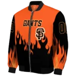 custom san francisco giants flame border orange black bomber jacket best selling