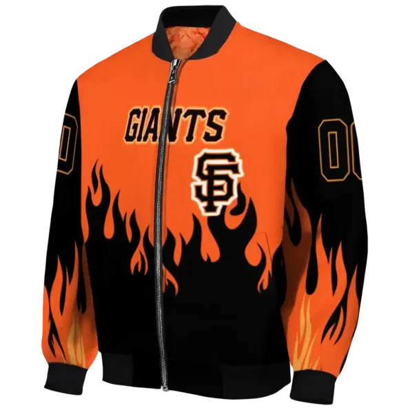 custom san francisco giants flame border orange black bomber jacket best selling
