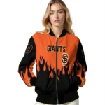custom san francisco giants flame border orange black bomber jacket best selling