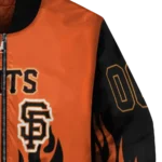 custom san francisco giants flame border orange black bomber jacket best selling