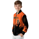 custom san francisco giants flame border orange black bomber jacket best selling
