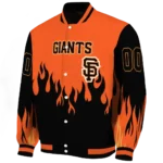 custom san francisco giants flame border orange black varsity jacket best selling