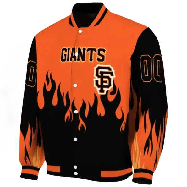 custom san francisco giants flame border orange black varsity jacket best selling
