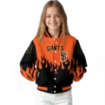 custom san francisco giants flame border orange black varsity jacket best selling