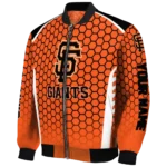 custom san francisco giants hexagon grid orange bomber jacket best selling