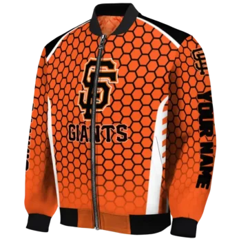 custom san francisco giants hexagon grid orange bomber jacket best selling