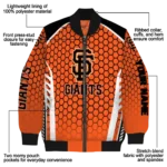 custom san francisco giants hexagon grid orange bomber jacket best selling