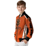 custom san francisco giants hexagon grid orange bomber jacket best selling