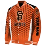 custom san francisco giants hexagon grid orange varsity jacket best selling