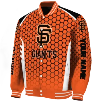 custom san francisco giants hexagon grid orange varsity jacket best selling